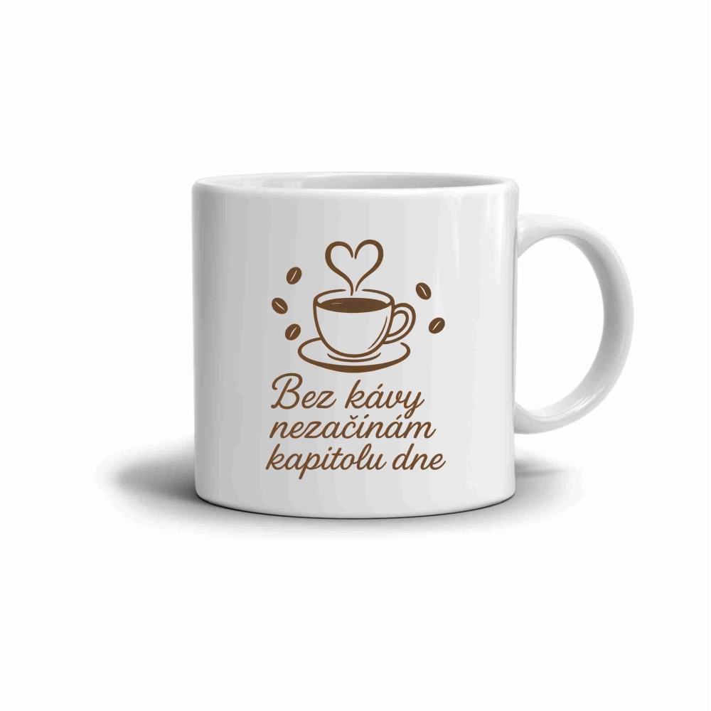 Bílý keramický hrnek 330ml s obrázkem - bez kávy
