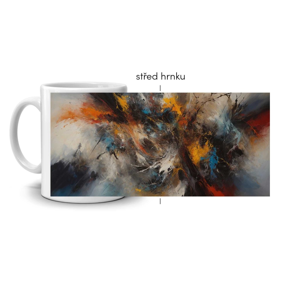 Bílý keramický hrnek 330ml s obrázkem - bouře emocí