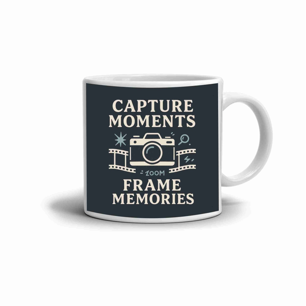 Bílý keramický hrnek 330ml s obrázkem - capture moments