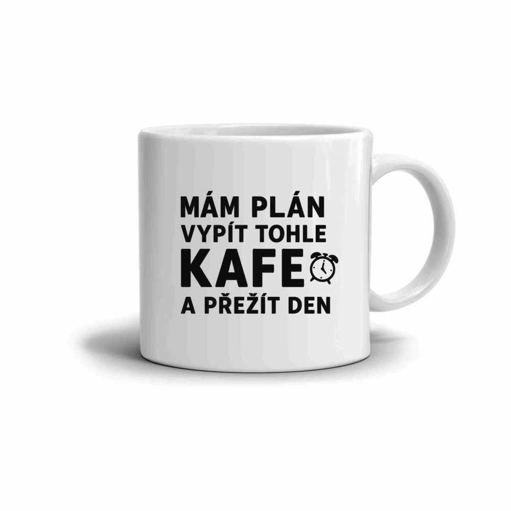 Bílý keramický hrnek 330ml s obrázkem - citát kafe 1