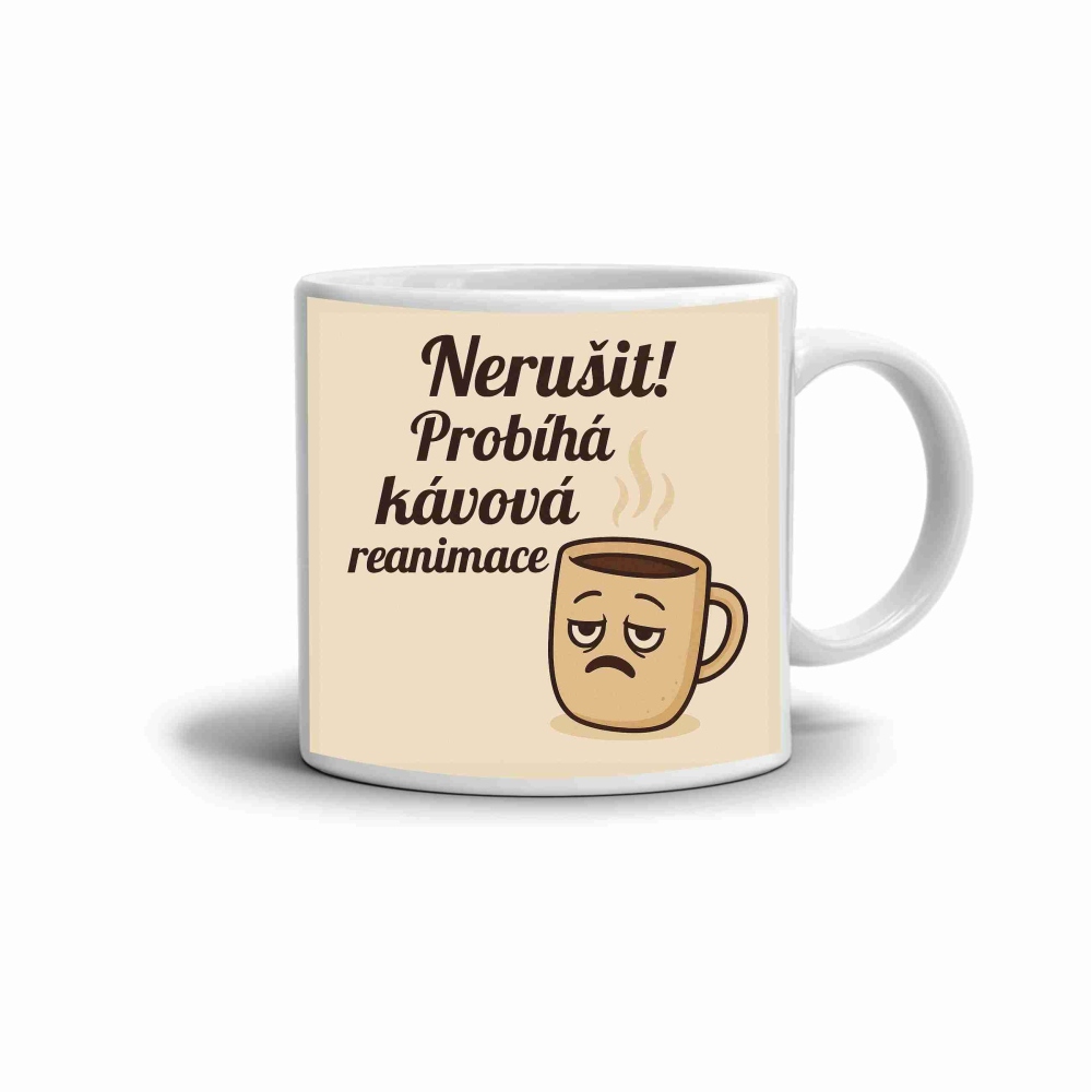 Bílý keramický hrnek 330ml s obrázkem - citát kafe 5