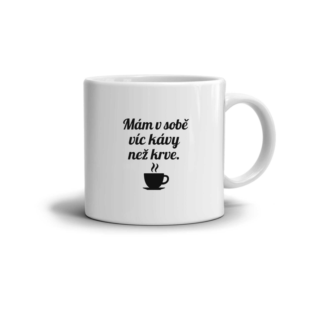 Bílý keramický hrnek 330ml s obrázkem - citát kafe 6