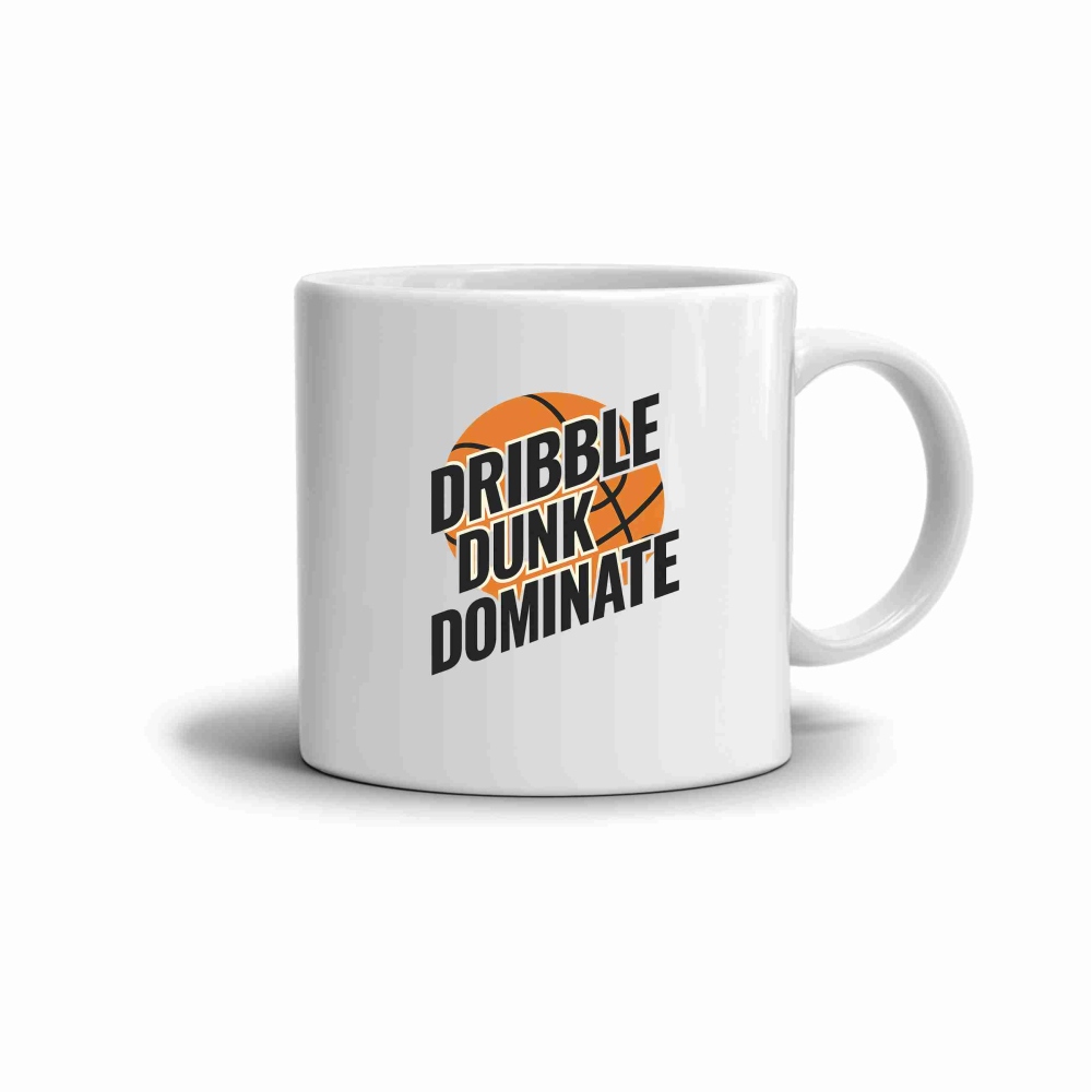 Bílý keramický hrnek 330ml s obrázkem - dribble