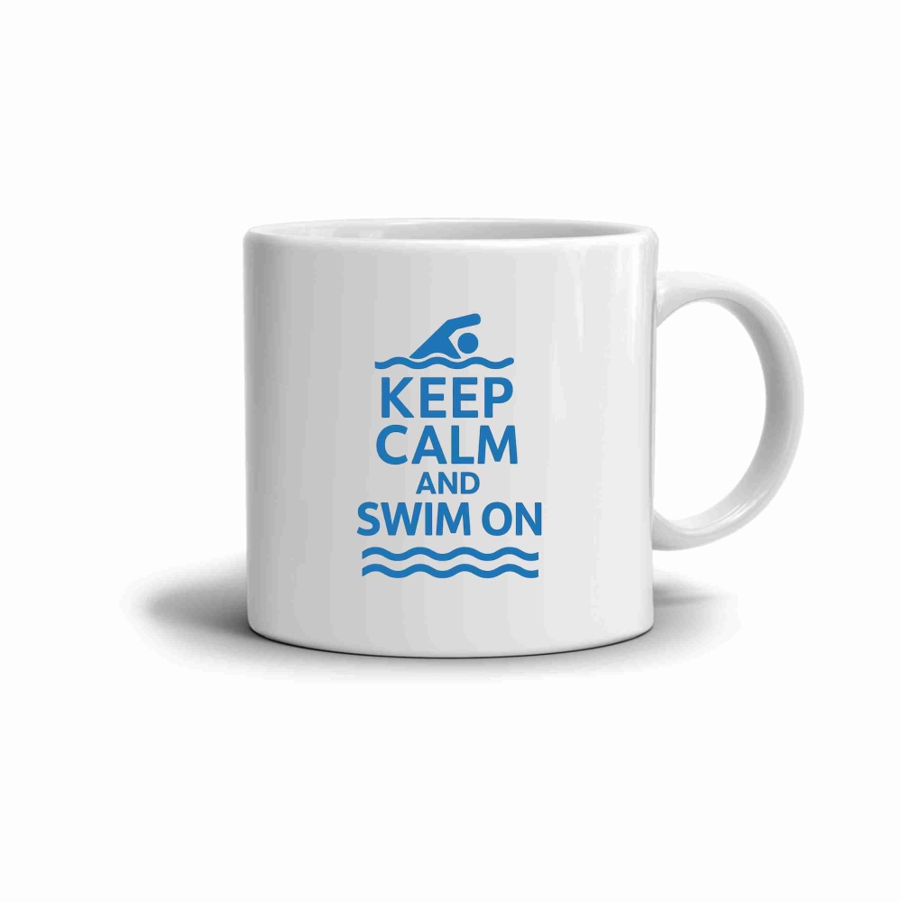 Bílý keramický hrnek 330ml s obrázkem - keep calm