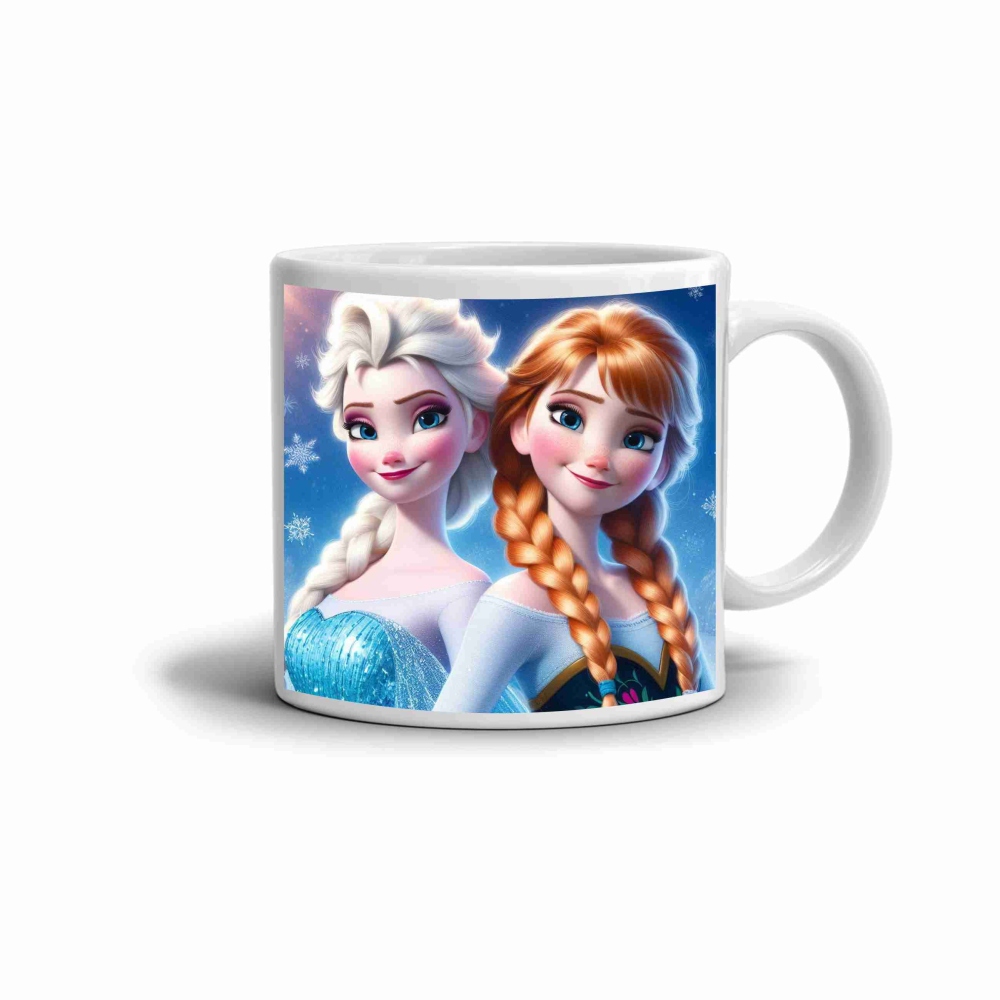 Bílý keramický hrnek 330ml s obrázkem - ledové králoství 2