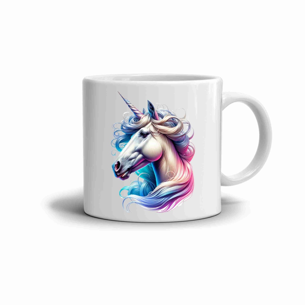 Bílý keramický hrnek 330ml s obrázkem - magický jednorožec