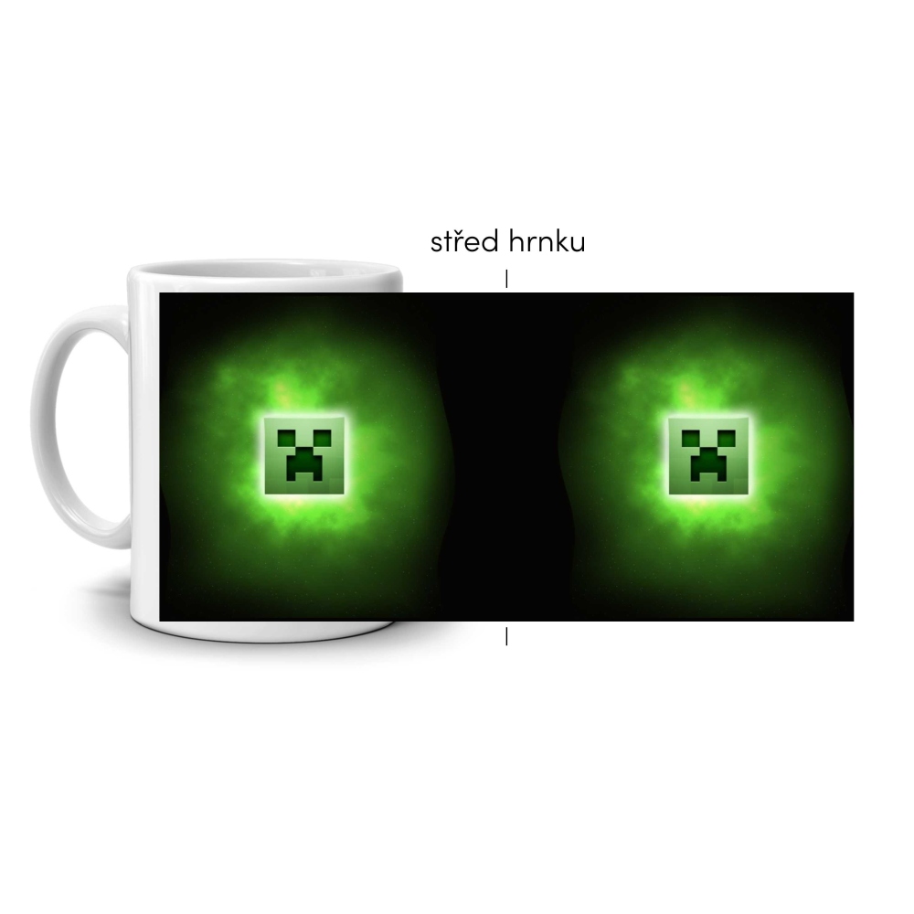 Bílý keramický hrnek 330ml s obrázkem - minecraft 2