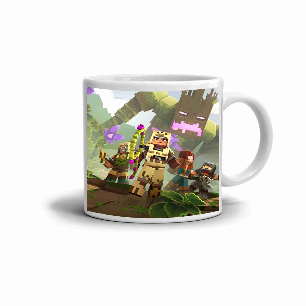 Bílý keramický hrnek 330ml s obrázkem - minecraft 3