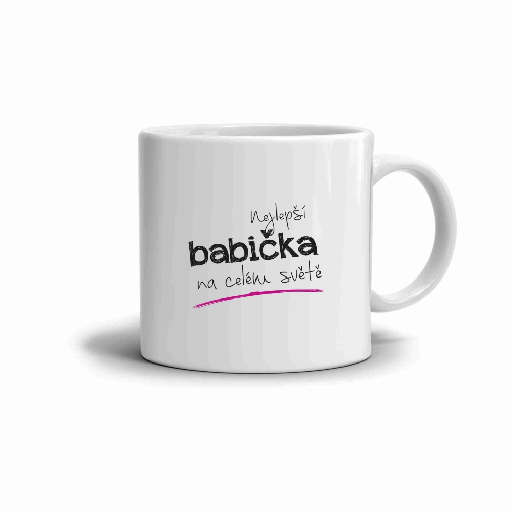 Bílý keramický hrnek 330ml s obrázkem - nejlepší babička 2