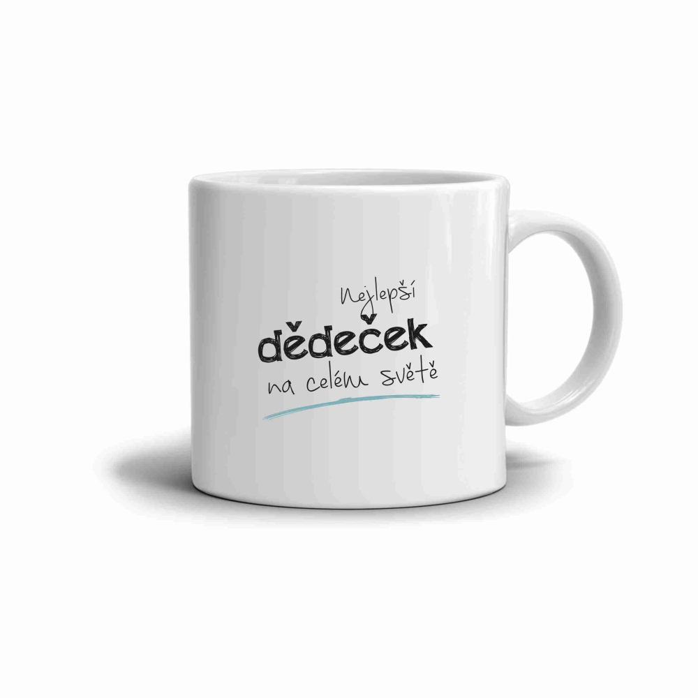 Bílý keramický hrnek 330ml s obrázkem - nejlepší dědeček 2