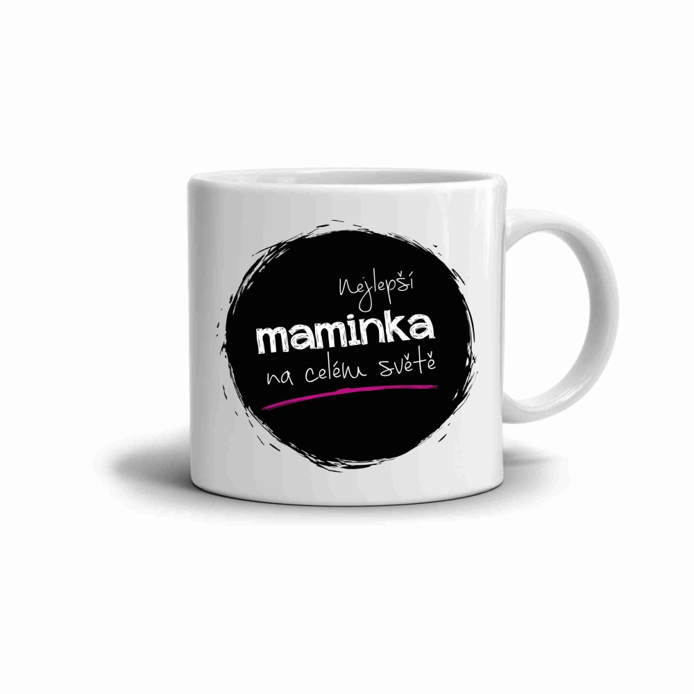 Bílý keramický hrnek 330ml s obrázkem - nejlepší maminka 2 (tmavý motiv)
