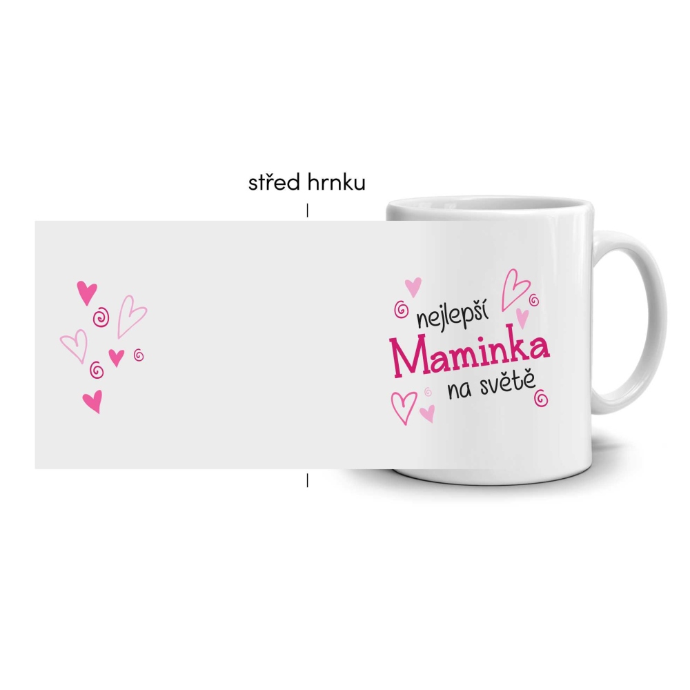 Bílý keramický hrnek 330ml s obrázkem - nejlepší maminka (světlý motiv)