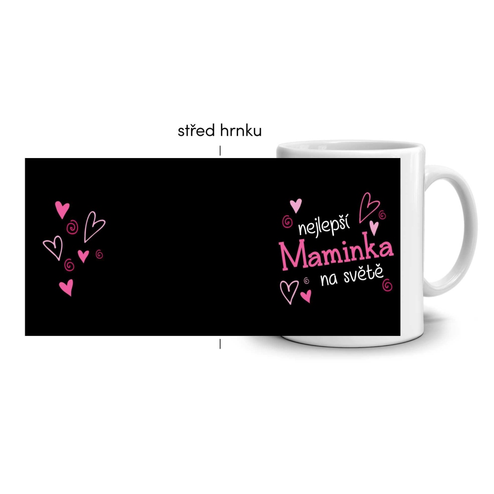 Bílý keramický hrnek 330ml s obrázkem - nejlepší maminka (tmavý motiv)
