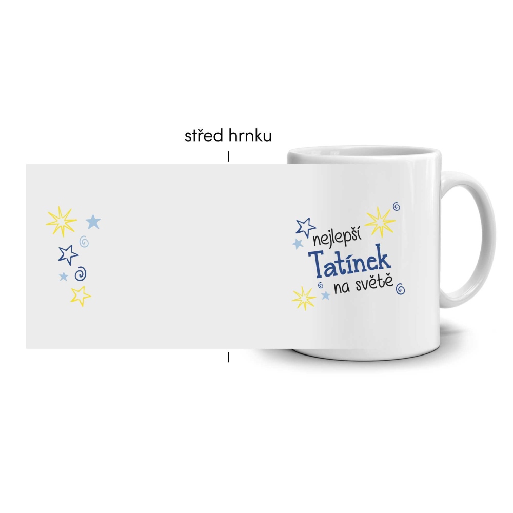 Bílý keramický hrnek 330ml s obrázkem - nejlepší tatínek (světlý motiv)