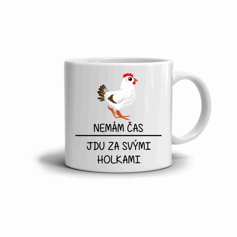 Bílý keramický hrnek 330ml s obrázkem - nemám čas