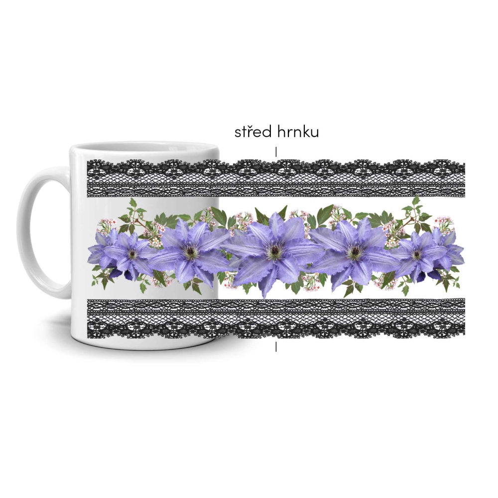 Bílý keramický hrnek 330ml s obrázkem - plamének v krajce