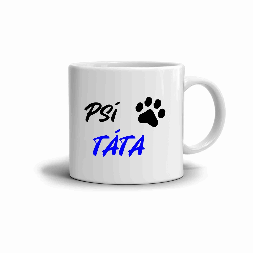 Bílý keramický hrnek 330ml s obrázkem - psí táta
