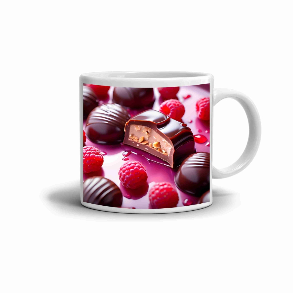 Bílý keramický hrnek 330ml s obrázkem - sladké pokušení