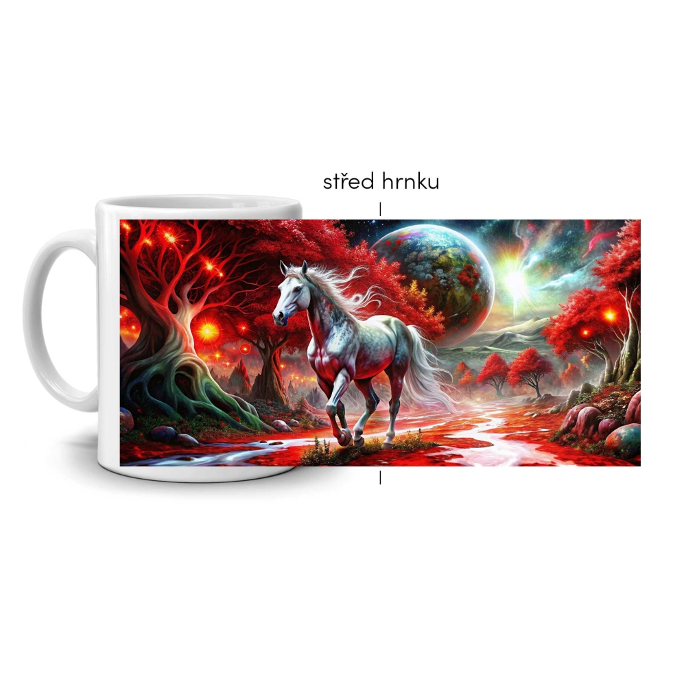 Bílý keramický hrnek 330ml s obrázkem - strážce rudé galaxie