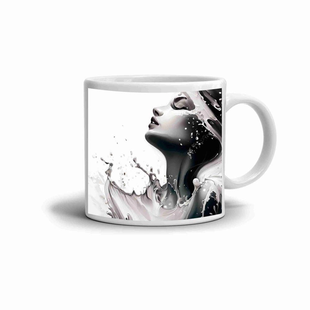 Bílý keramický hrnek 330ml s obrázkem - vládkyně vody