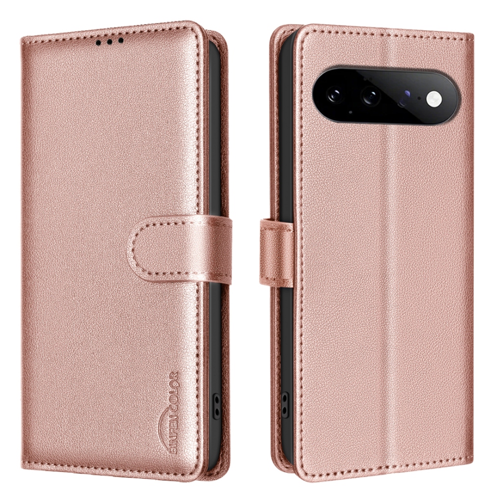 BINFEN knížkové pouzdro na Google Pixel 11 Pro/11 - růžovozlaté