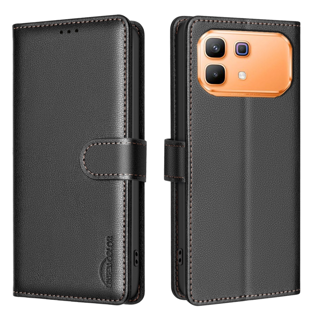 BINFEN knížkové pouzdro na Infinix Note 60 5G/Note 60 Pro 5G - černé