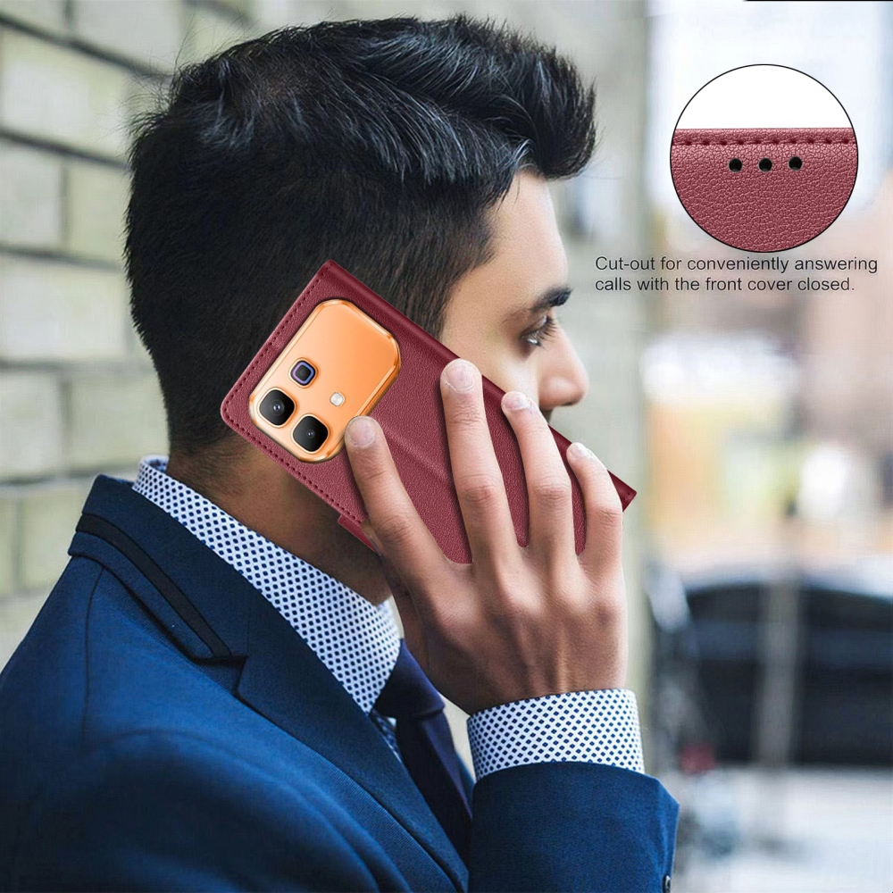 BINFEN knížkové pouzdro na Infinix Note 60 5G/Note 60 Pro 5G - červené
