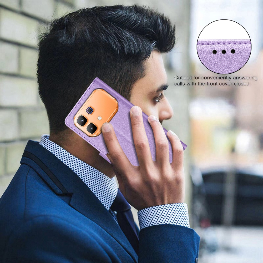 BINFEN knížkové pouzdro na Infinix Note 60 5G/Note 60 Pro 5G - fialové