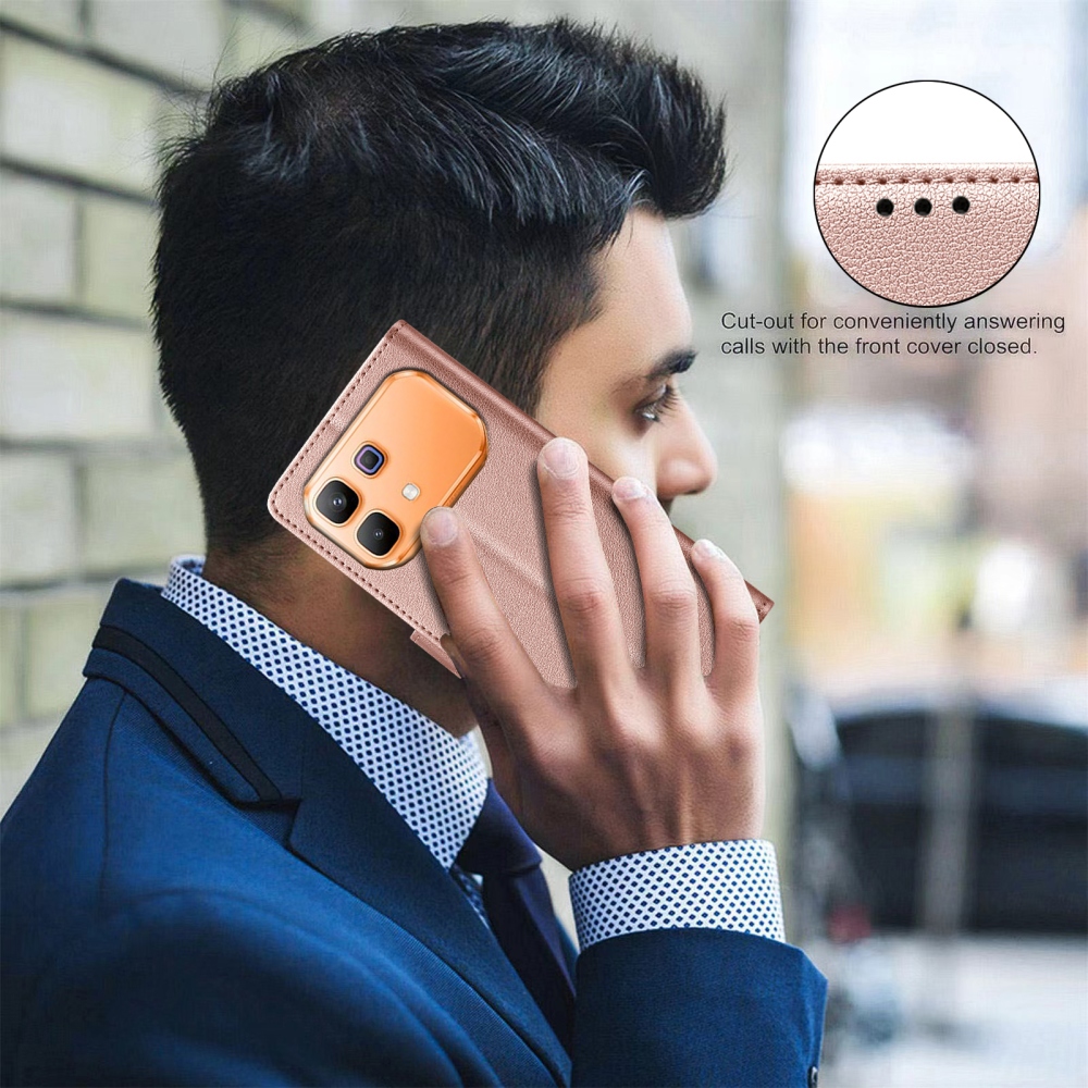 BINFEN knížkové pouzdro na Infinix Note 60 5G/Note 60 Pro 5G - růžovozlaté