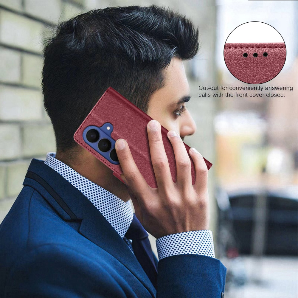 BINFEN knížkové pouzdro na Samsung Galaxy S26 FE - červené