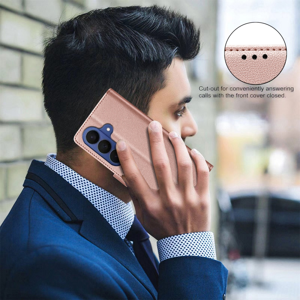 BINFEN knížkové pouzdro na Samsung Galaxy S26 FE - růžovozlaté