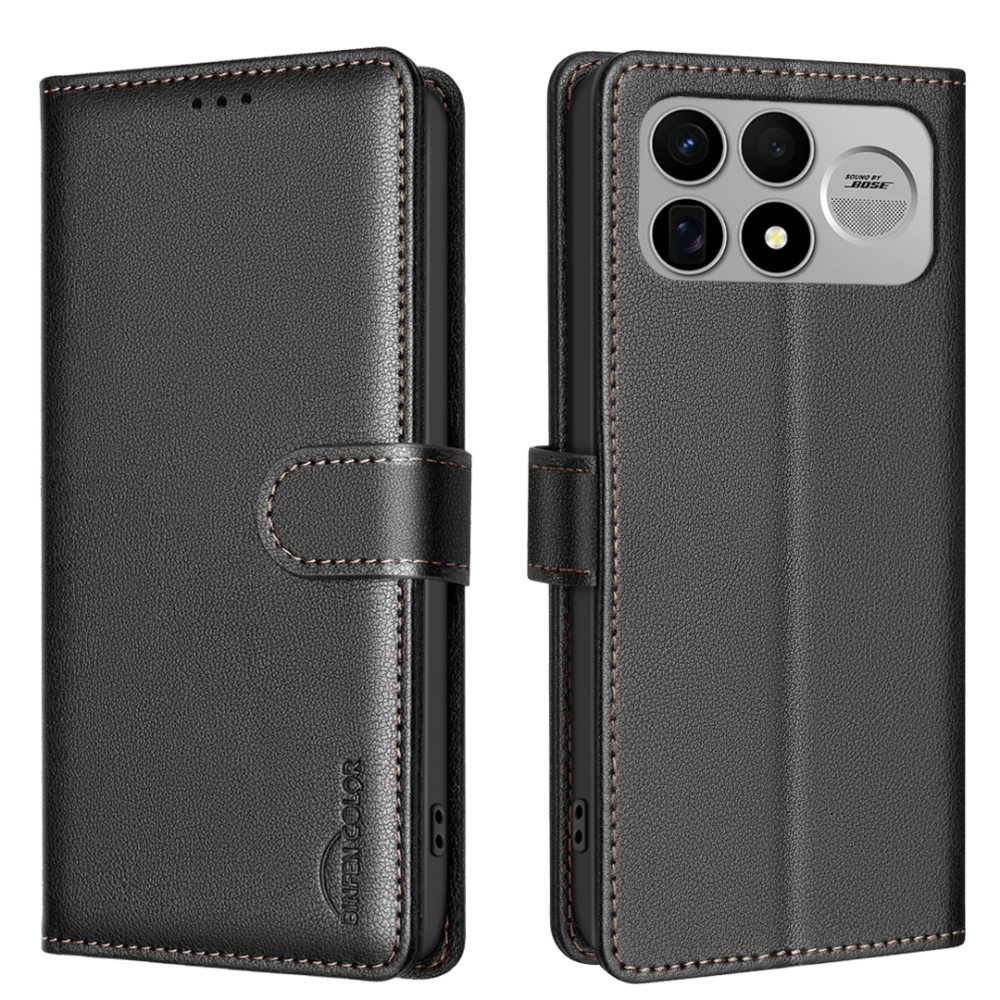 BINFEN knížkové pouzdro na Xiaomi Poco F9 Ultra/F8 Ultra 5G - černé