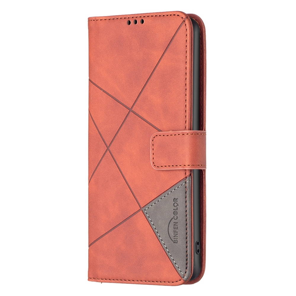 BINFEN knížkové pouzdro na Xiaomi Redmi 17 4G/5G - hnědé