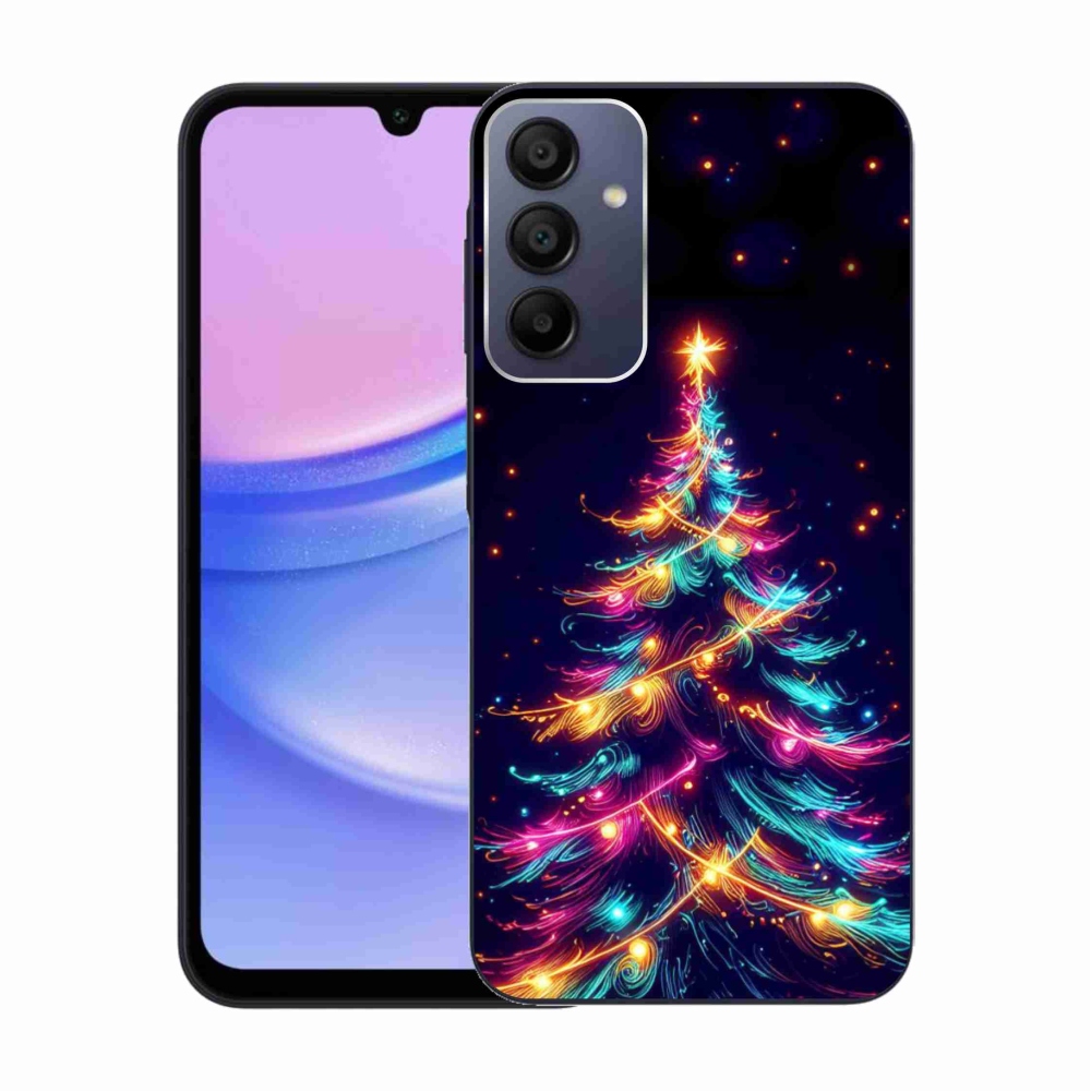 Gelový kryt mmCase na Samsung Galaxy A15 4G/5G - neonový vánoční stromek