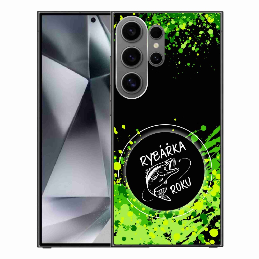 Gelový kryt mmCase na Samsung Galaxy S24 Ultra - rybářka roku černé pozadí