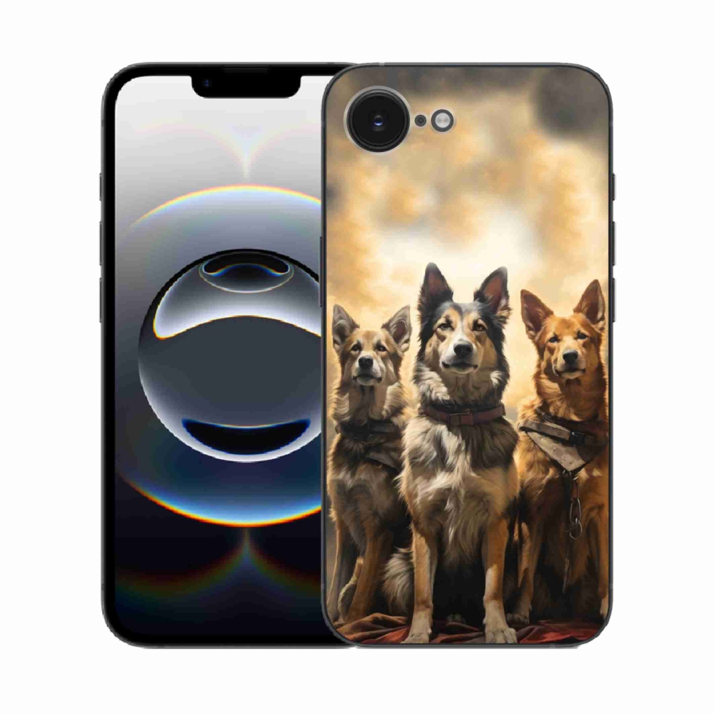 Gelový kryt mmCase na iPhone 16e - tři psi