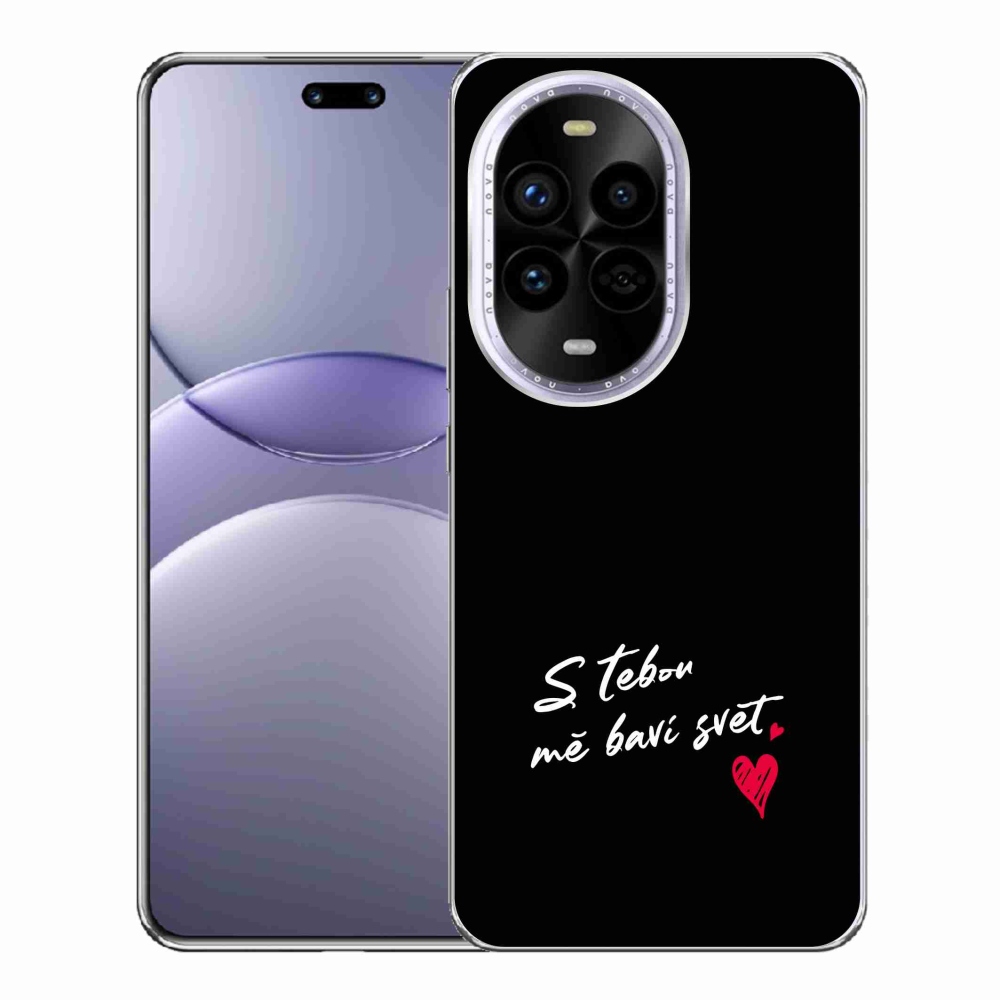 Gelový kryt mmCase na Huawei Nova 13 Pro 5G - zamilovaný text 1 černé pozadí