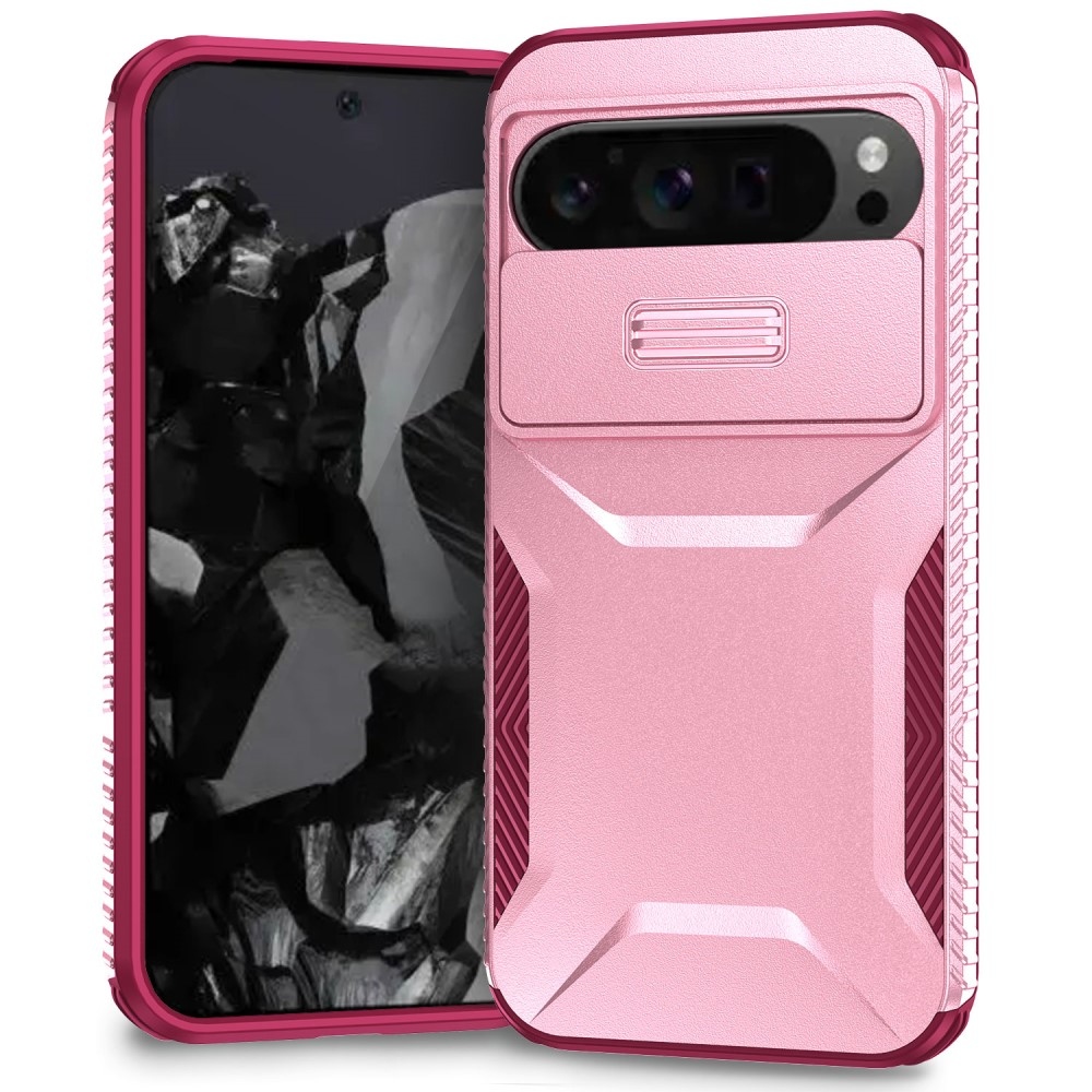 Lid odolný kryt na Google Pixel 9 Pro XL - růžový/vínový