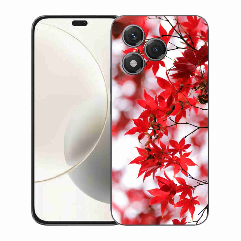 Gelový kryt mmCase na Honor 400 Lite - červené listy