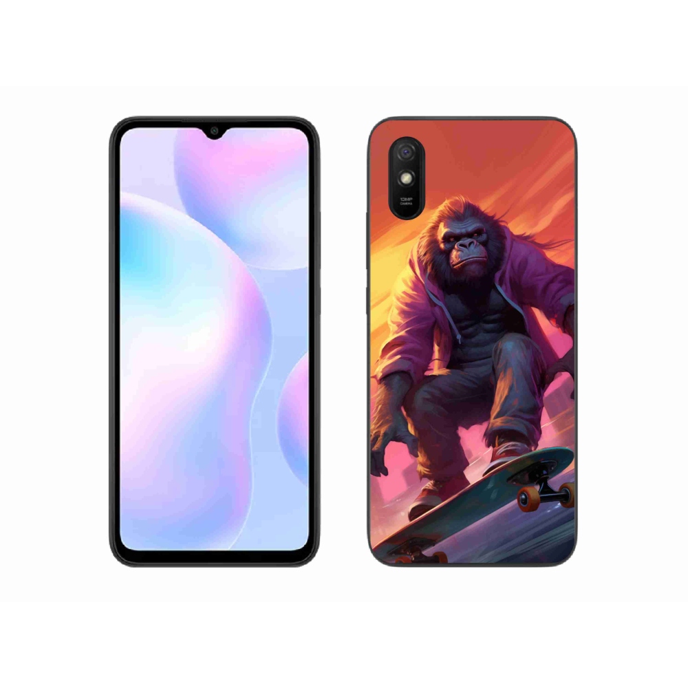 Gelový kryt mmCase na Xiaomi Redmi 9AT - gorila na skateboardu