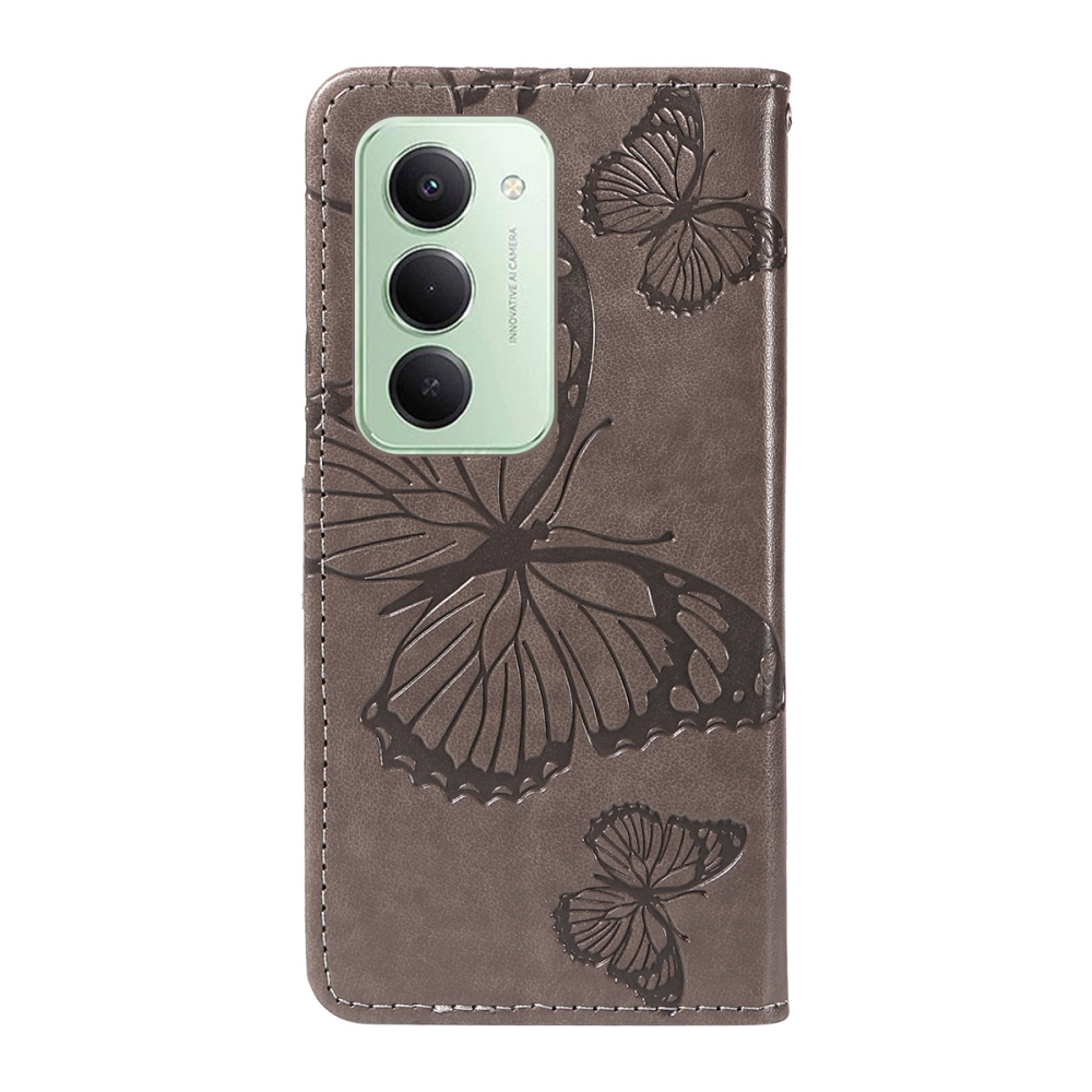Big Butterfly knížkové pouzdro na Xiaomi Redmi 15 4G (171mm) - šedé