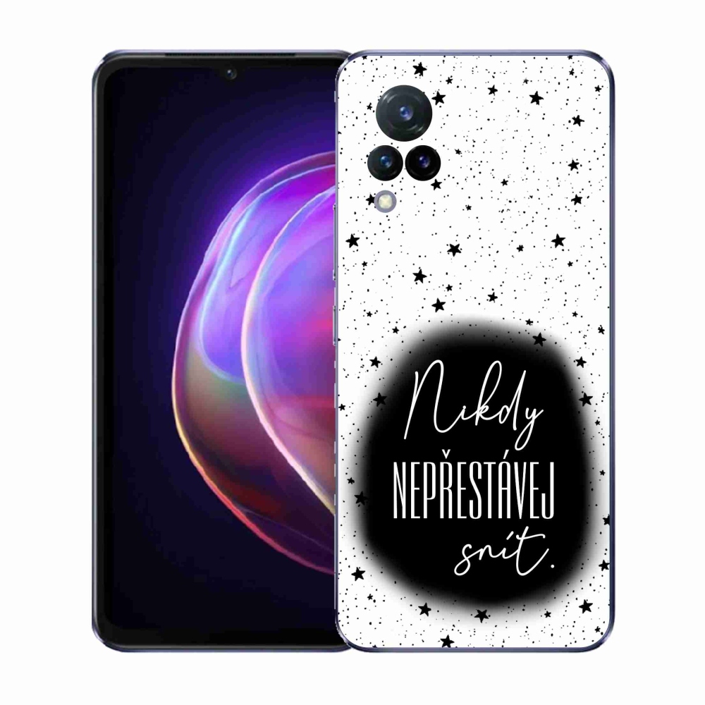Gelový kryt mmCase na Vivo V21 4G/5G - citát 1 černobílé pozadí