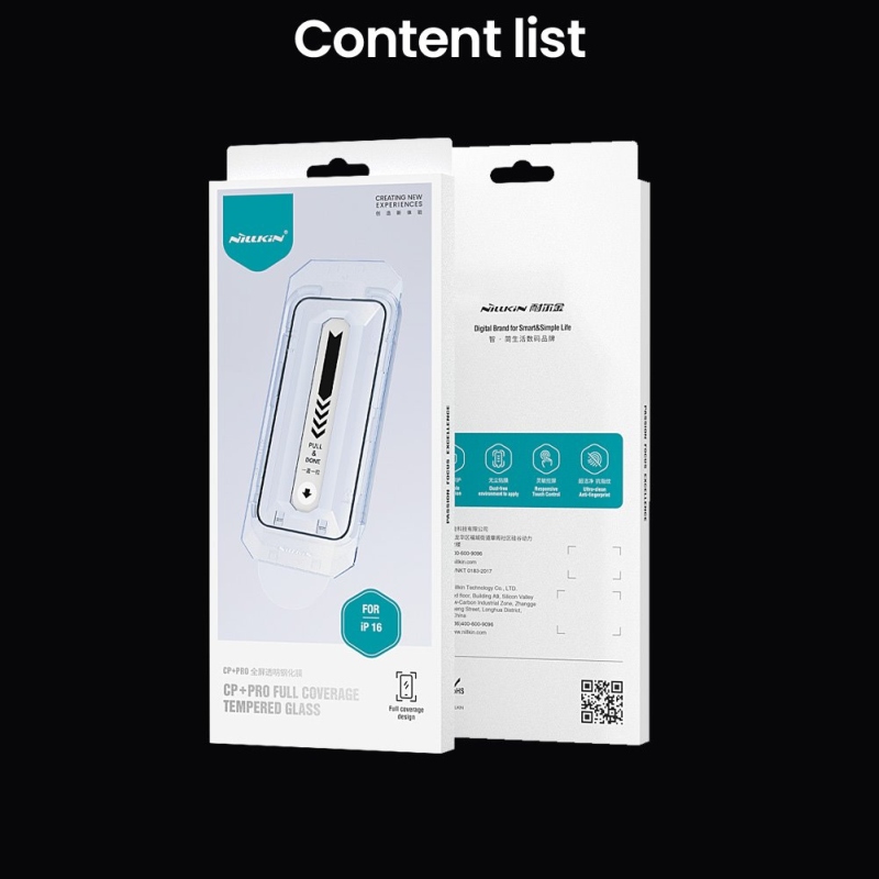 Nillkin Tvrzené Sklo 2.5D CP+ PRO Black pro Apple iPhone 16 (s aplikátorem)