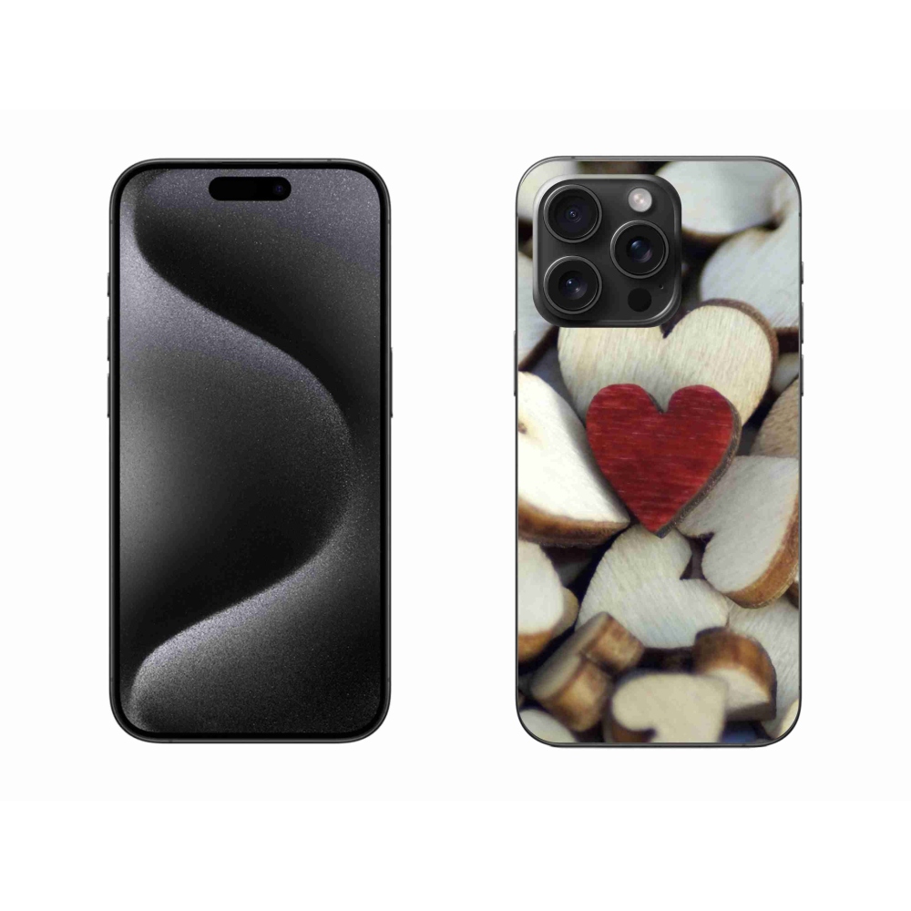 Gelový kryt mmCase na iPhone 15 Pro Max - gravírované červené srdce 
