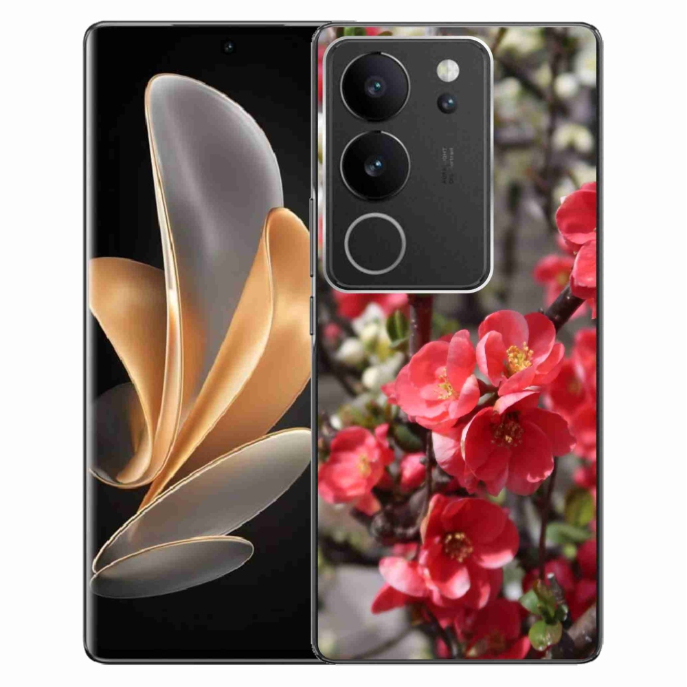Gelový kryt mmCase na Vivo V29 5G - červené květy