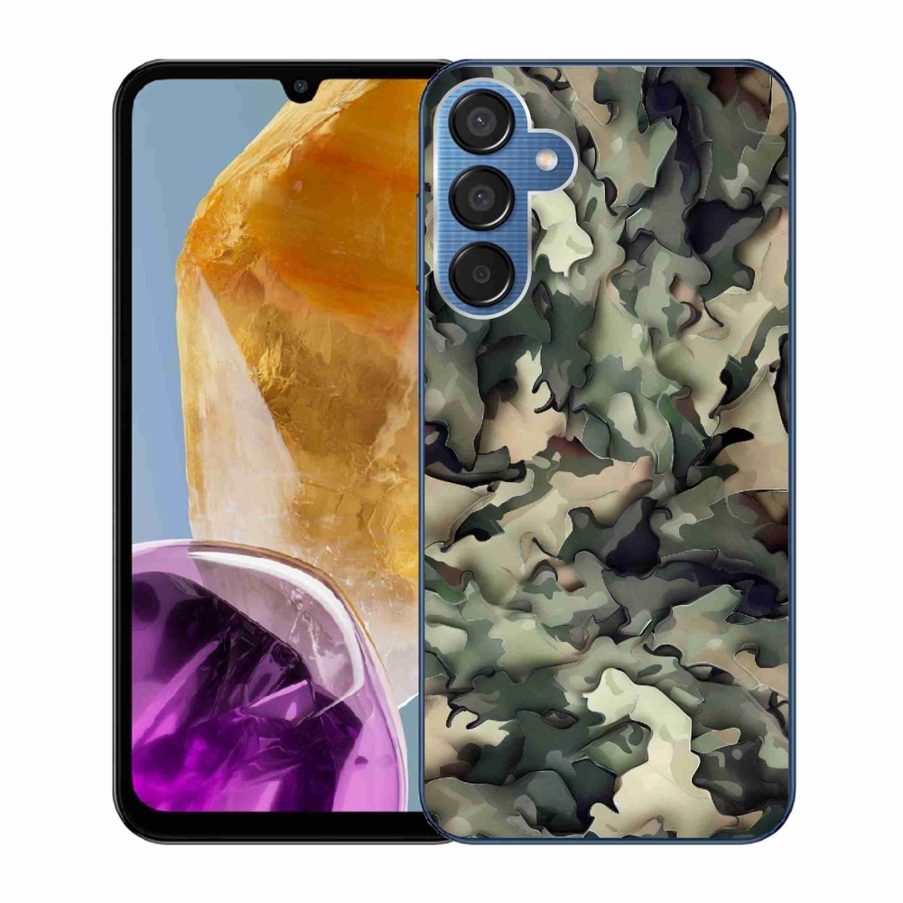 Gelový kryt mmCase na Samsung Galaxy M15 5G - maskáčový vzor 9