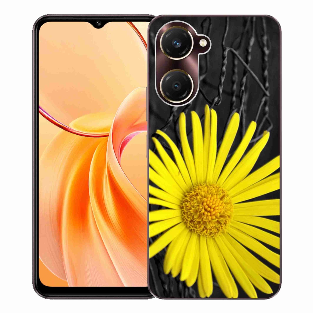 Gelový kryt mmCase na Vivo Y28s 5G - žlutá květina