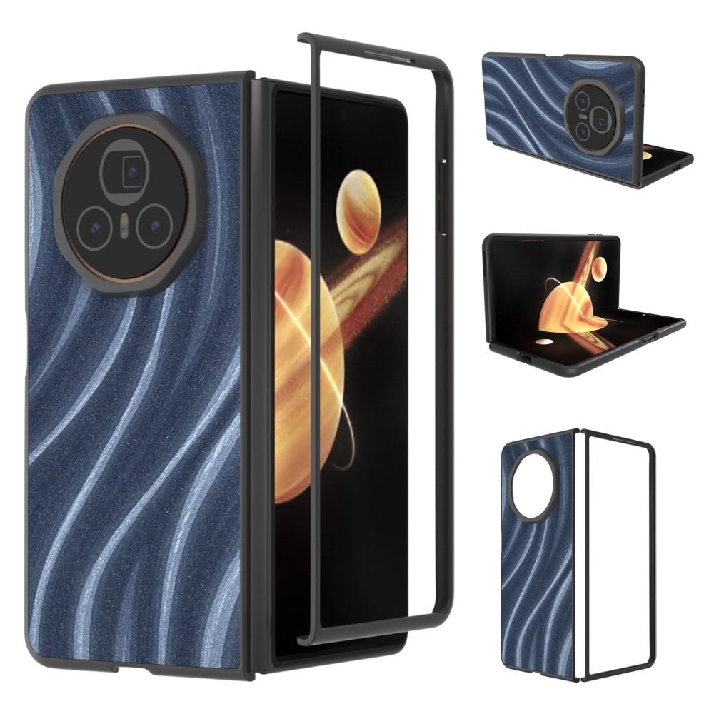 Milky Way plastový obal s umělou kůží na Honor Magic V3 - modrý