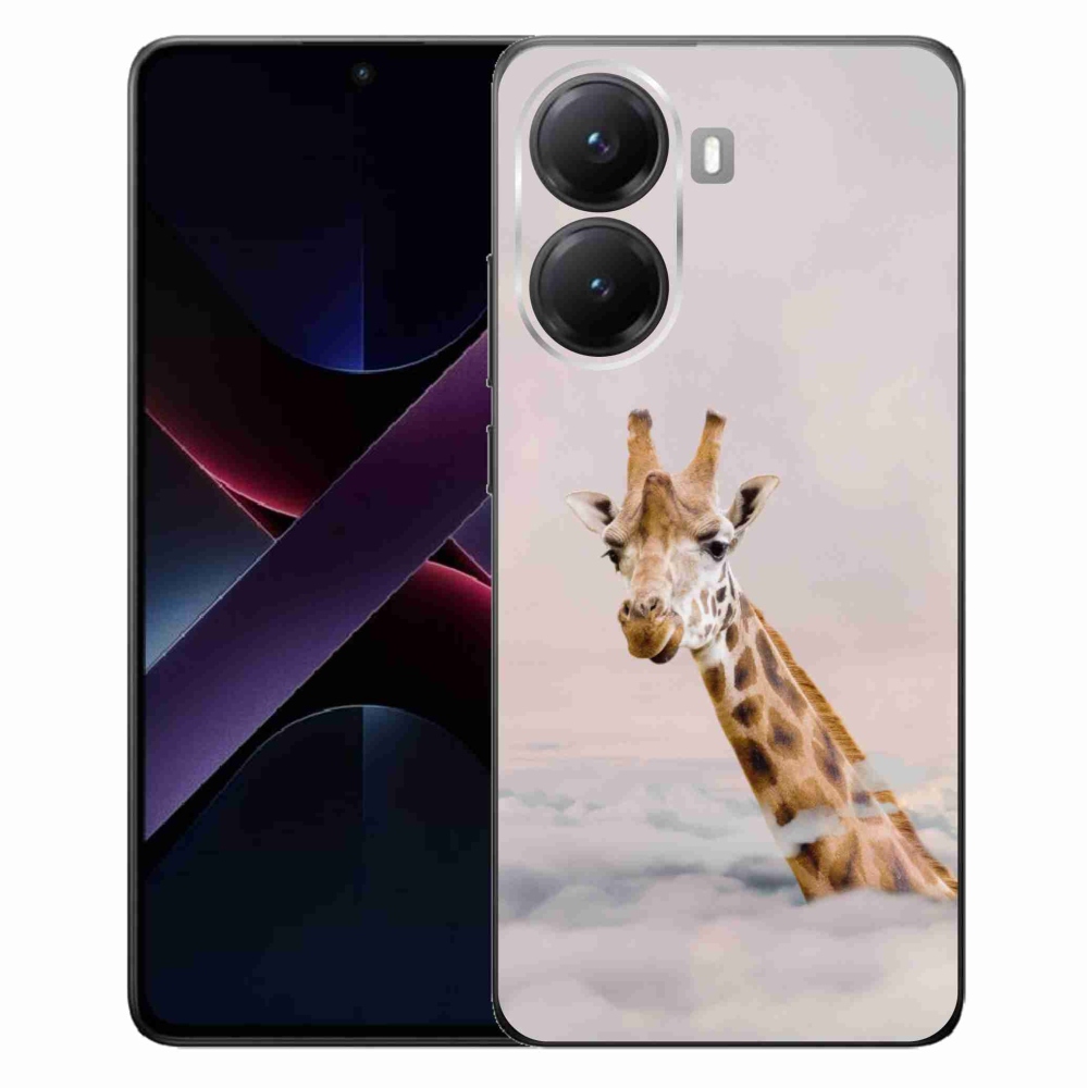 Gelový kryt mmCase na Xiaomi Poco X7 Pro 5G - žirafa v oblacích