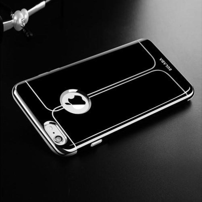 Black elegantní gelový obal na iPhone 6s Plus a 6 Plus - stříbrný